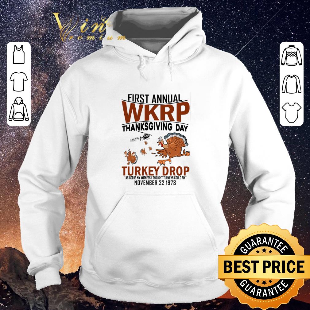 Original Chickens first annual wkrp thanksgiving day Turkey drop as god shirt sweater 4 - Original Chickens first annual wkrp thanksgiving day Turkey drop as god shirt sweater