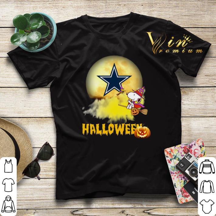 Premium Halloween Snoopy flying on the broom Dallas Cowboys shirt 4 - Premium Halloween Snoopy flying on the broom Dallas Cowboys shirt