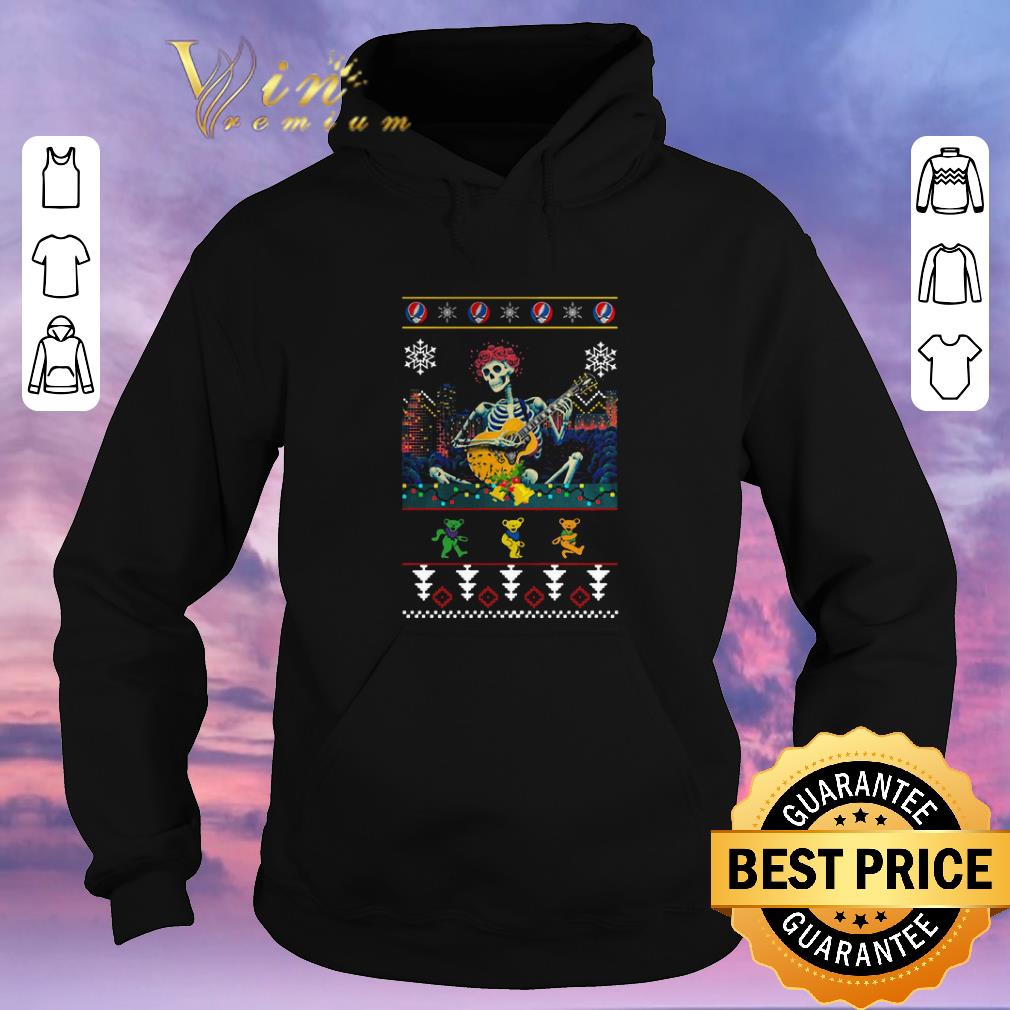 Awesome Grateful Dead guitarist skeleton dancing bears ugly Christmas shirt sweater 4 - Awesome Grateful Dead guitarist skeleton dancing bears ugly Christmas shirt sweater