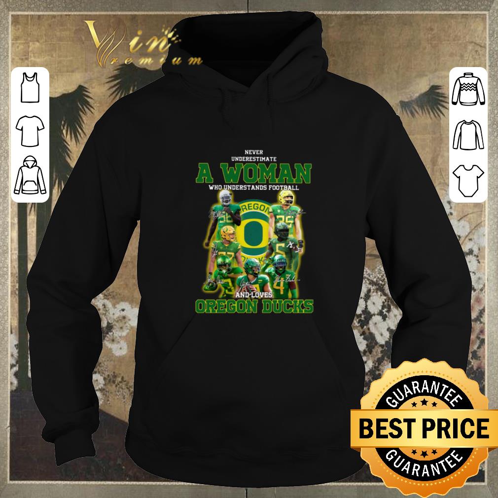 Awesome Never underestimate a woman who football and loves Oregon Ducks shirt sweater 4 - Awesome Never underestimate a woman who football and loves Oregon Ducks shirt sweater