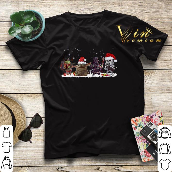 Boba Fett Baby Yoda Darth Vader R2D2 chibi Christmas shirt sweater 4 - Boba Fett Baby Yoda Darth Vader R2D2 chibi Christmas shirt sweater