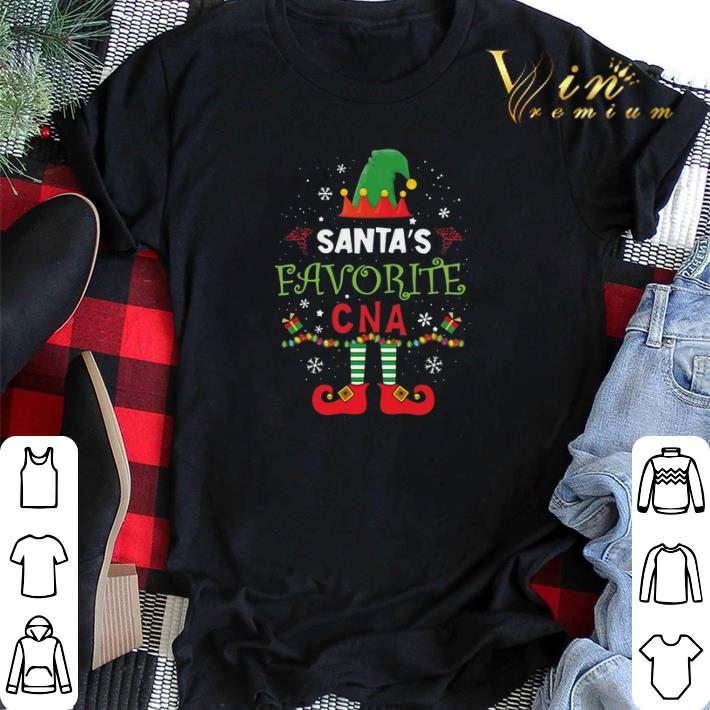Elf Santa s Favorite CNA Christmas shirt sweater 2 - Elf Santa's Favorite CNA Christmas shirt sweater