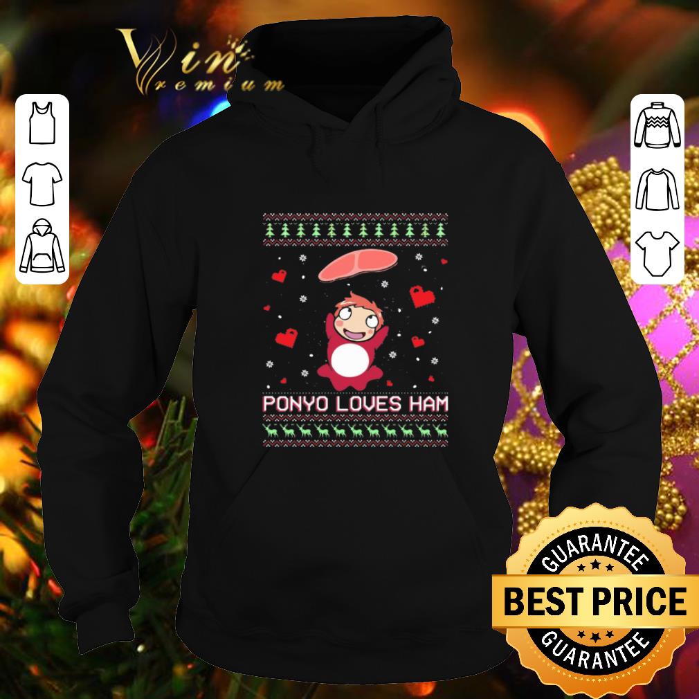 Funny Ponyo loves ham ugly Christmas shirt Funny Ponyo loves ham ugly Christmas shirt 4 - Funny Ponyo loves ham ugly Christmas shirt