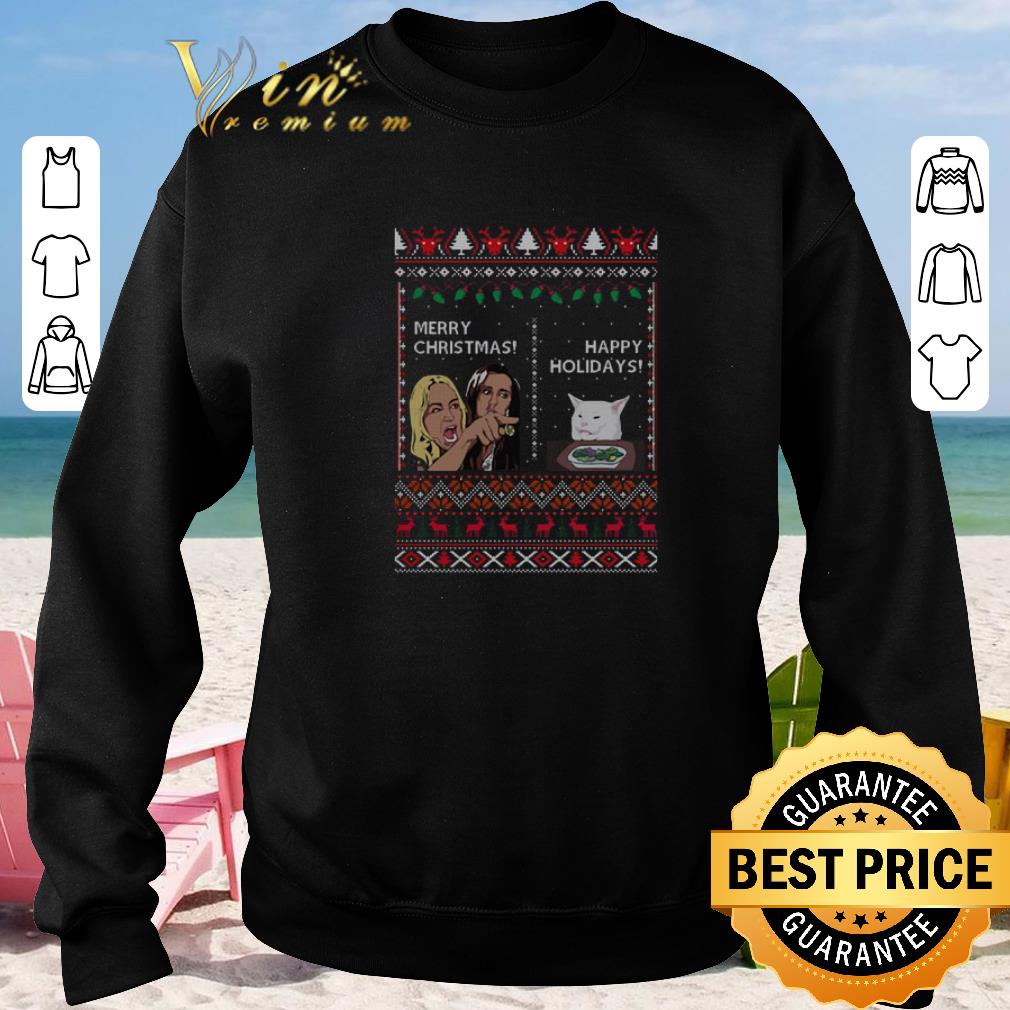 Official Merry Christmas happy holidays Woman yelling at a cat meme shirt sweater 4 - Official Merry Christmas happy holidays Woman yelling at a cat meme shirt sweater