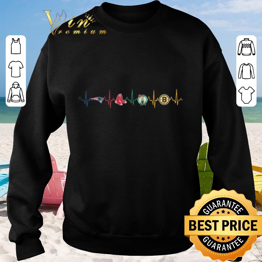 Official New England Patriots Boston Bruins Red Sox Celtics Heartbeat shirt sweater 2019 3 - Official New England Patriots Boston Bruins Red Sox Celtics Heartbeat shirt sweater 2019