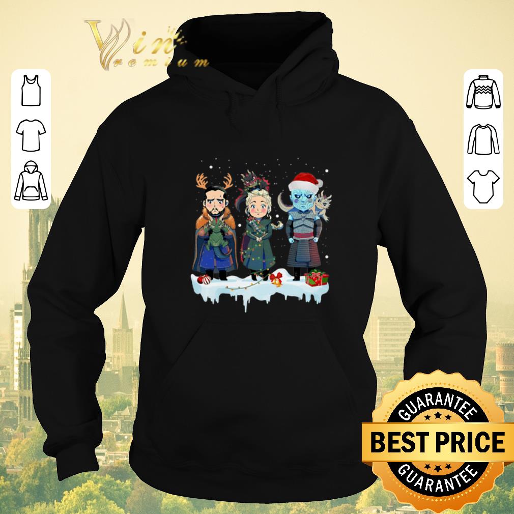 Pretty Jon Snow Daenerys Targaryen Night King chibi Christmas shirt sweater 4 - Pretty Jon Snow Daenerys Targaryen Night King chibi Christmas shirt sweater