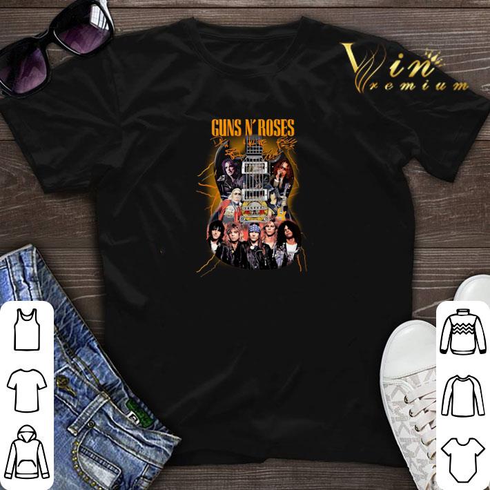 Signatures Guns N Roses Guitar shirt 1 - Signatures Guns N Roses Guitar shirt
