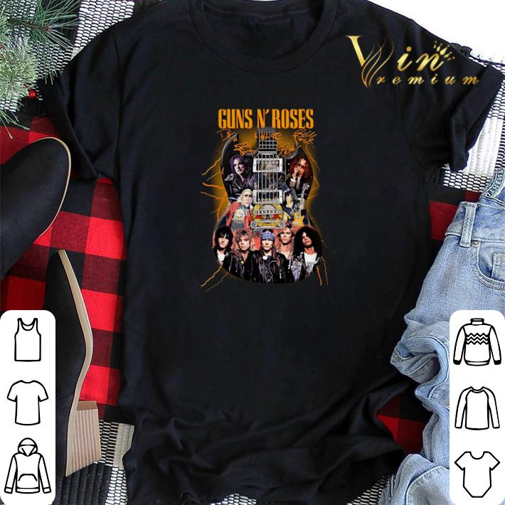 Signatures Guns N Roses Guitar shirt 2 - Signatures Guns N Roses Guitar shirt