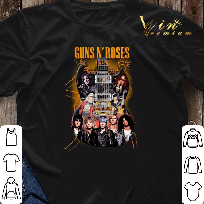 Signatures Guns N Roses Guitar shirt 3 - Signatures Guns N Roses Guitar shirt