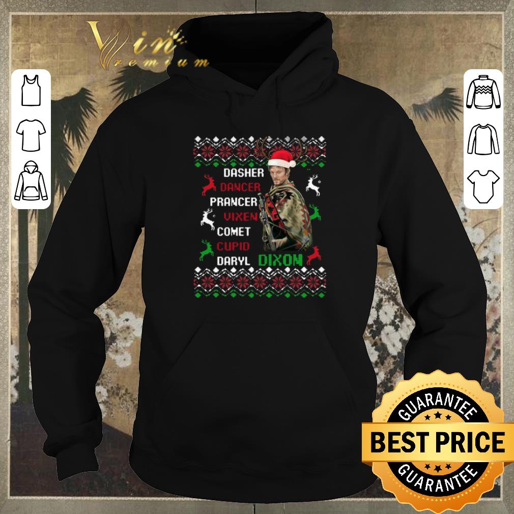 Awesome Daryl Dixon dasher dancer prancer vixen cupid ugly Christmas shirt sweater 4 - Awesome Daryl Dixon dasher dancer prancer vixen cupid ugly Christmas shirt sweater
