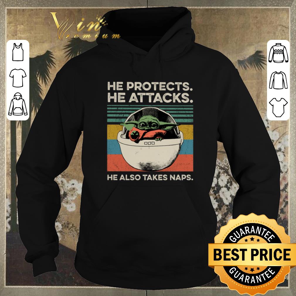 Awesome Vintage Baby Yoda He protects he attacks he also takes naps shirt Awesome Vintage Baby Yoda He protects he attacks he also takes naps shirt 4 - Awesome Vintage Baby Yoda He protects he attacks he also takes naps shirt