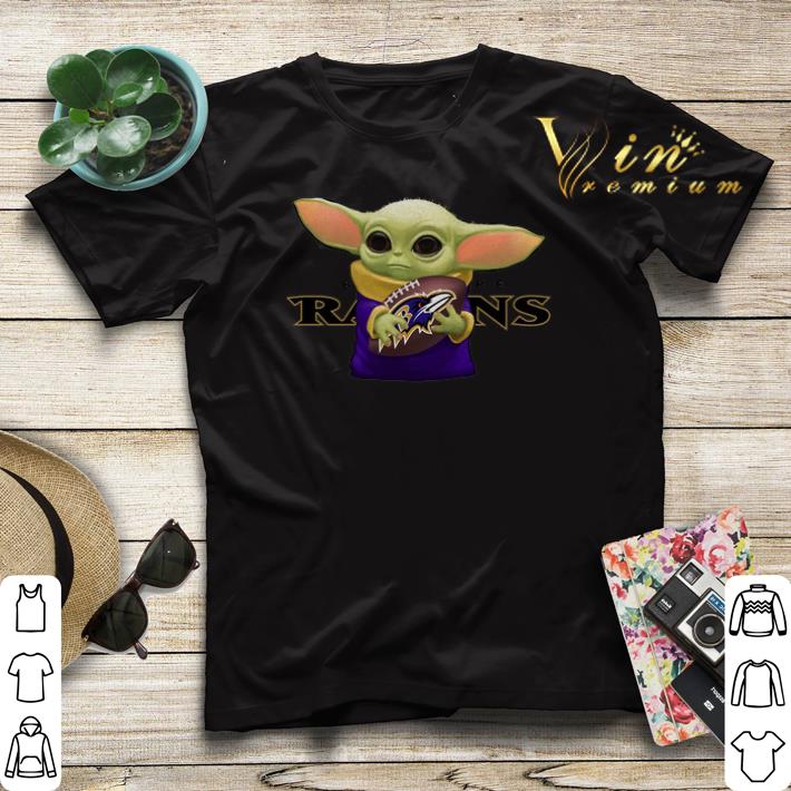 Baby Yoda hug Baltimore Ravens shirt sweater 4 - Baby Yoda hug Baltimore Ravens shirt sweater