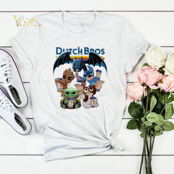 Dutch Bros Coffee Baby Yoda Groot Stitch Toothless and Gizmo shirt sweater 4 - Dutch Bros Coffee Baby Yoda Groot Stitch Toothless and Gizmo shirt sweater