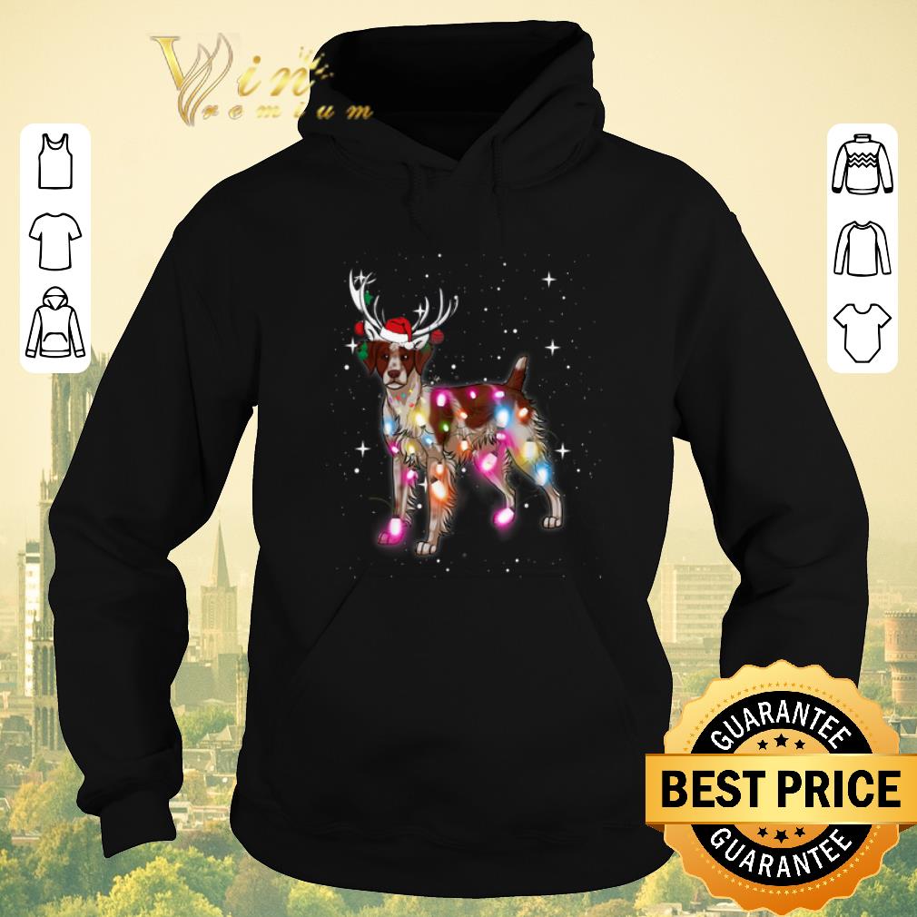 Funny Christmas Lights Brittany Spaniel Dog Reindeer Santa Hat shirt sweater 4 - Funny Christmas Lights Brittany Spaniel Dog Reindeer Santa Hat shirt sweater