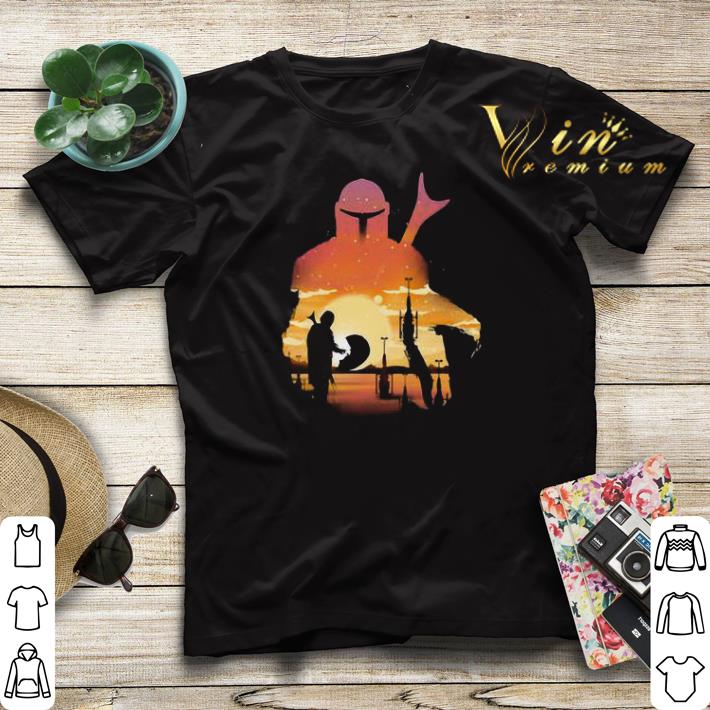 Mando Sunset Mandalorian Baby Yoda shirt sweater 4 - Mando Sunset Mandalorian Baby Yoda shirt sweater