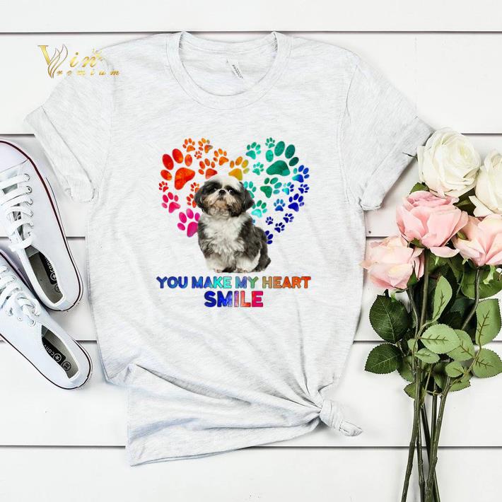 Paws color Shih Tzu you make my heart smile shirt sweater 4 - Paws color Shih Tzu you make my heart smile shirt sweater