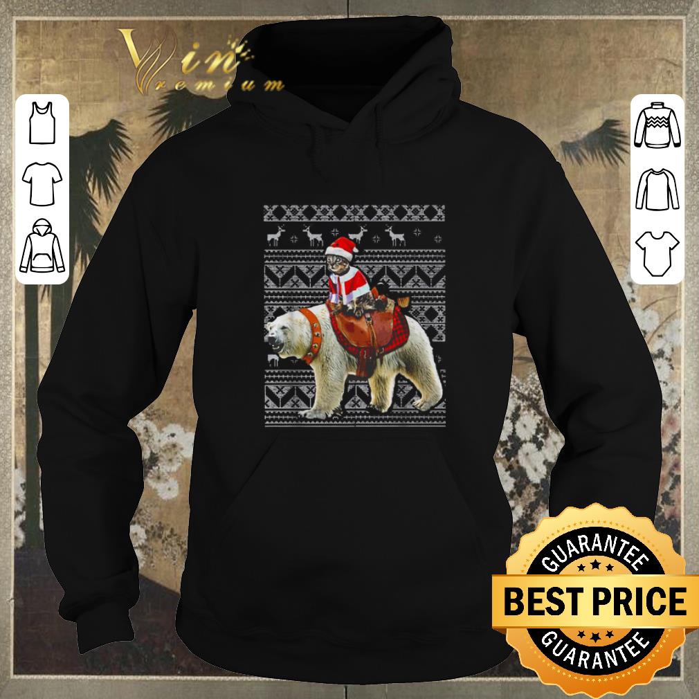 Premium Ugly Christmas Crazy Cat riding white Bear sweater 4 - Premium Ugly Christmas Crazy Cat riding white Bear sweater