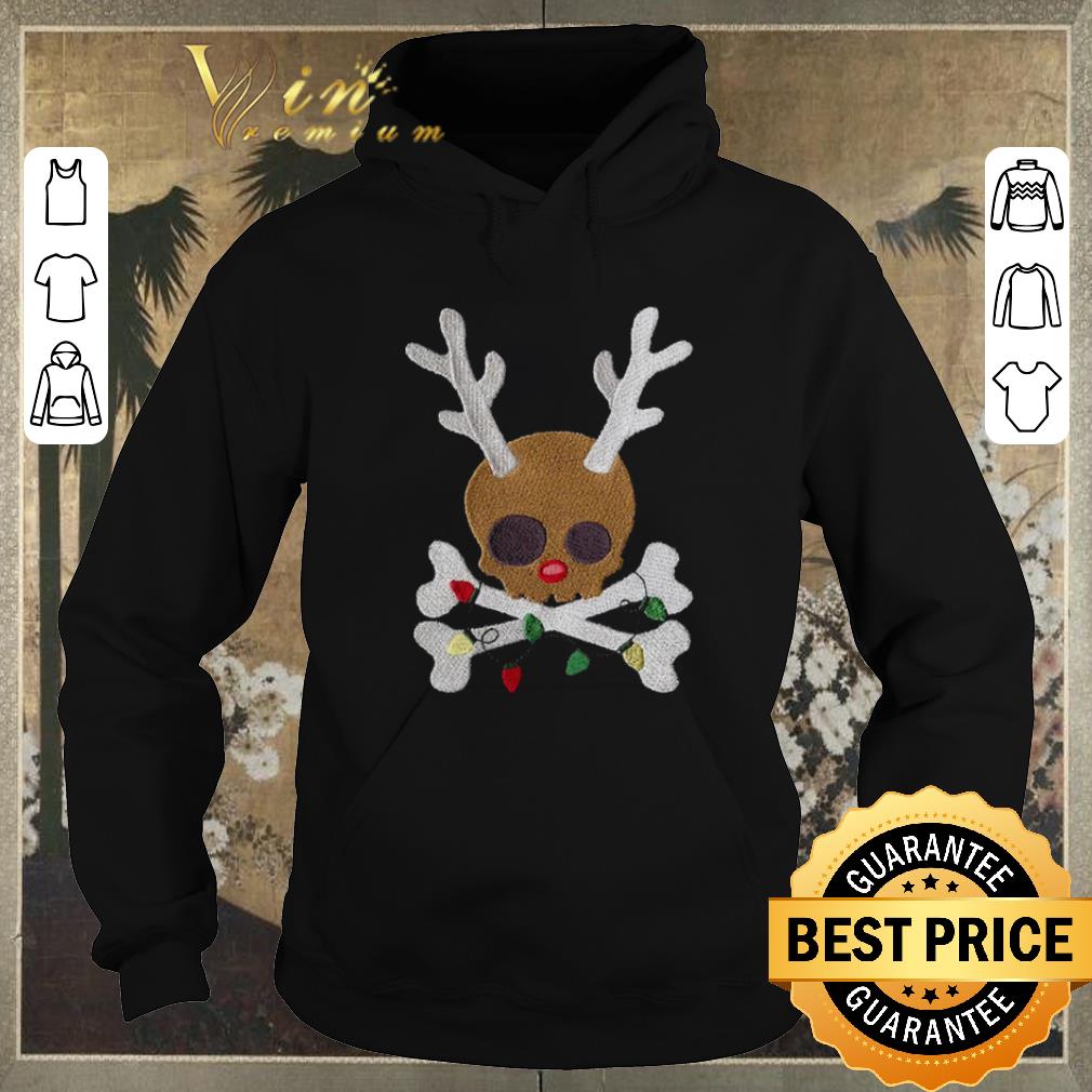 Pretty Skull reindeer Christmas lights shirt sweater 4 - Pretty Skull reindeer Christmas lights shirt sweater