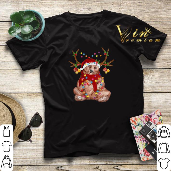 Santa Bear Reindeer Christmas Light shirt sweater 4 - Santa Bear Reindeer Christmas Light shirt sweater