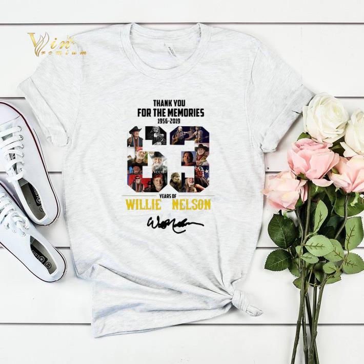 Signature Thank You For The Memories 1956 2019 63 Years Of Willie Nelson shirt 4 - Signature Thank You For The Memories 1956-2019 63 Years Of Willie Nelson shirt
