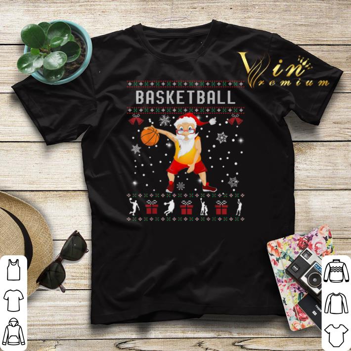 Ugly Christmas Basketball Santa sweater 4 - Ugly Christmas Basketball Santa sweater
