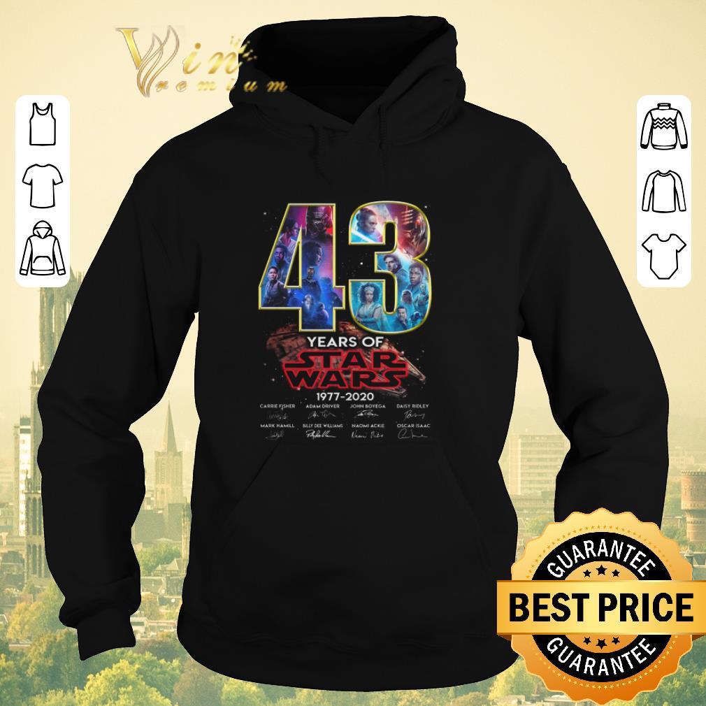 Nice 43 years of Star Wars 1977 2020 Rise of Skywalker autographed shirt sweater 4 - Nice 43 years of Star Wars 1977 2020 Rise of Skywalker autographed shirt sweater