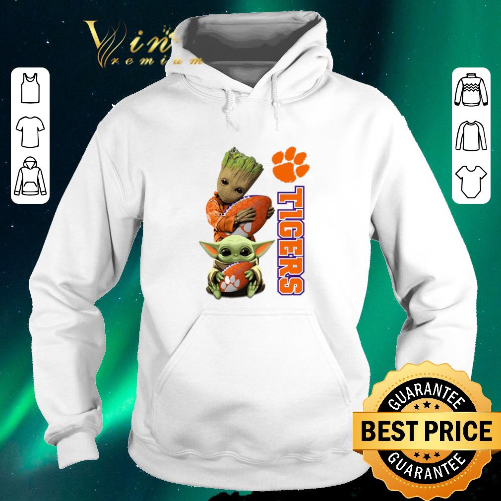 Nice Baby Groot and Baby Yoda hug Clemson Tigers Star Wars shirt sweater 4 - Nice Baby Groot and Baby Yoda hug Clemson Tigers Star Wars shirt sweater