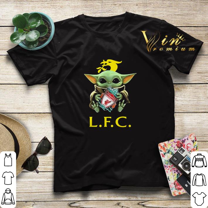Baby Yoda hug Liverpool FC Logo Star Wars shirt sweater 4 - Baby Yoda hug Liverpool FC Logo Star Wars shirt sweater