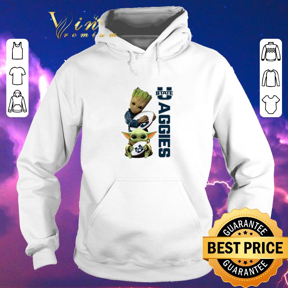 Funny Baby Groot Baby Yoda Hug Utah State Aggies Star Wars shirt sweater 4 - Funny Baby Groot Baby Yoda Hug Utah State Aggies Star Wars shirt sweater