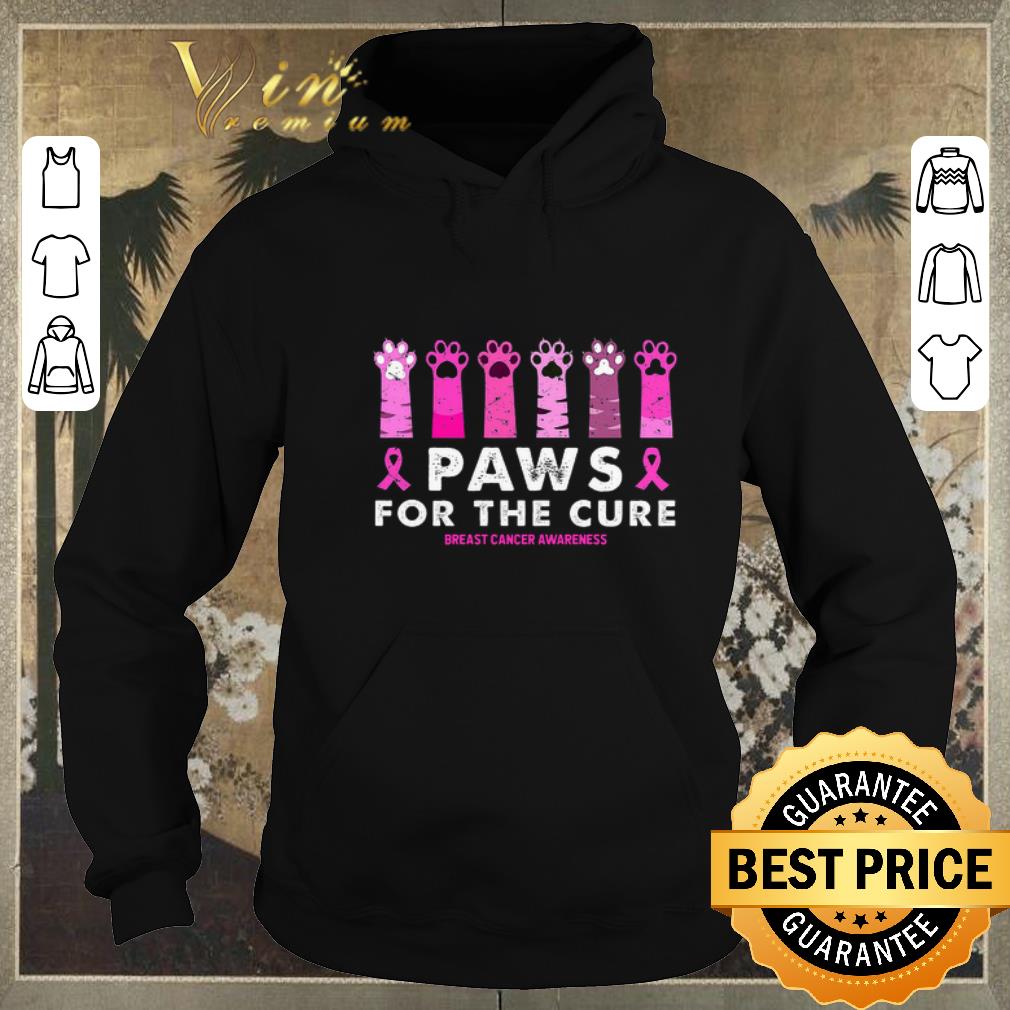 Official Cat Paws For The Cure Breast Cancer Awareness shirt sweater 4 - Official Cat Paws For The Cure Breast Cancer Awareness shirt sweater