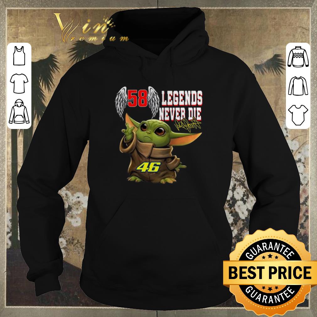 Premium Baby Yoda 58 Valentino Rossi 46 Legends Never Die Signature shirt sweater 4 - Premium Baby Yoda 58 Valentino Rossi 46 Legends Never Die Signature shirt sweater