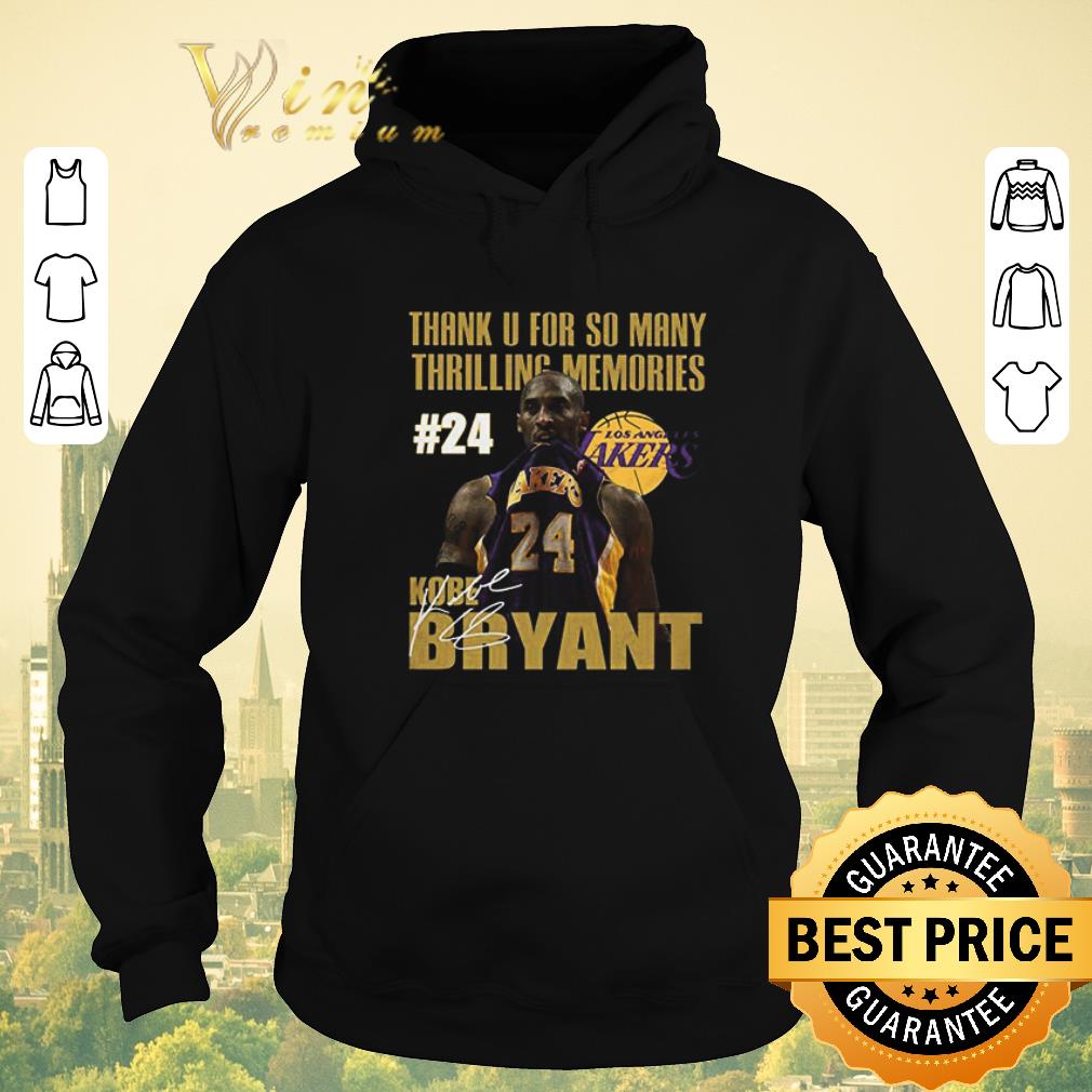 Premium Thank thrilling memories Los Angeles Lakers 24 Kobe Bryant RIP shirt sweater 4 - Premium Thank thrilling memories Los Angeles Lakers 24 Kobe Bryant RIP shirt sweater