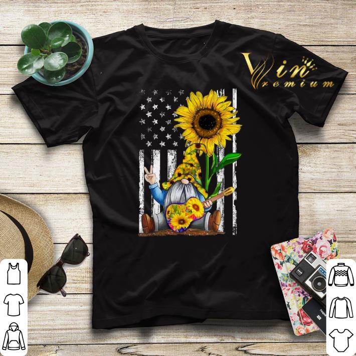 Sunflower Gnome Playing Guitar American Flag shirt sweater 4 - Sunflower Gnome Playing Guitar American Flag shirt sweater