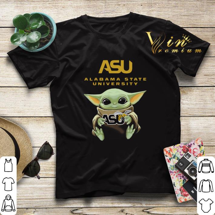 Baby Yoda Hug Alabama State University Star Wars shirt sweater 4 - Baby Yoda Hug Alabama State University Star Wars shirt sweater