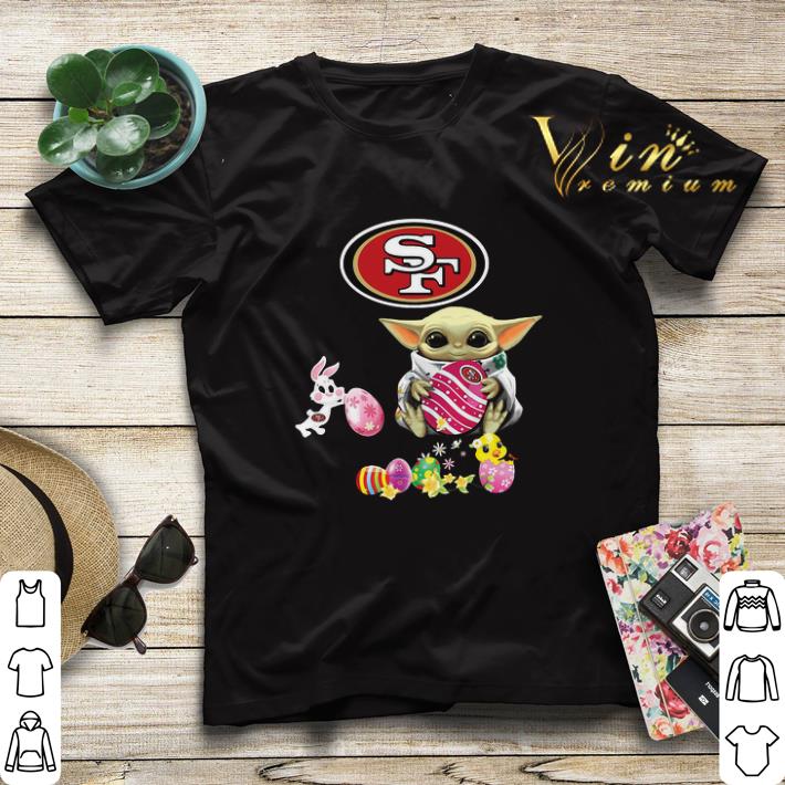 Baby Yoda Hug San Francisco 49ers eggs Fertility at Easter shirt sweater 4 - Baby Yoda Hug San Francisco 49ers eggs Fertility at Easter shirt sweater