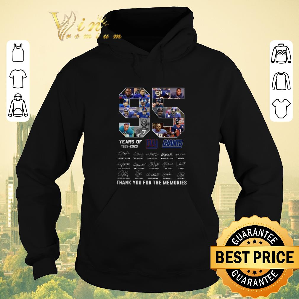 Funny 95 years of New York Giants 1925 2020 signatures thank you for the memories shirt sweater 4 - Funny 95 years of New York Giants 1925-2020 signatures thank you for the memories shirt sweater