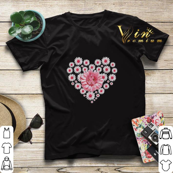 Love Daisy flowers pink Breast Cancer heart shirt sweater 4 - Love Daisy flowers pink Breast Cancer heart shirt sweater
