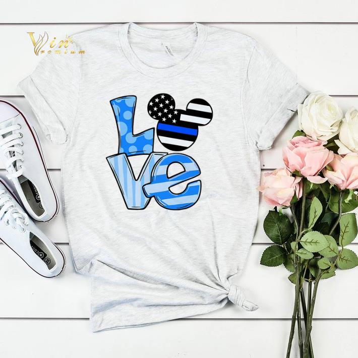 Mickey Mouse Love Thin Blue Line Flag shirt sweater 4 - Mickey Mouse Love Thin Blue Line Flag shirt sweater