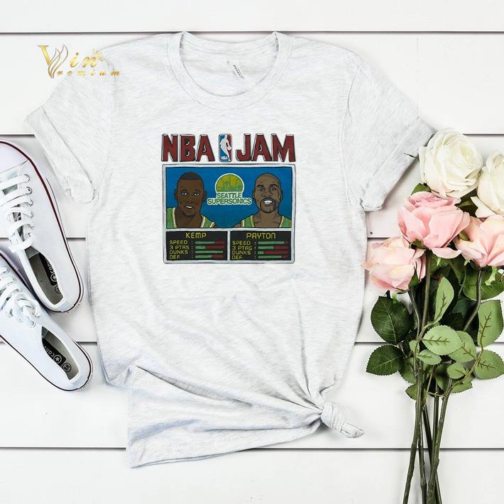 NBA Jam Seattle Supersonics Shawn Kemp and Gary Payton shirt sweater 4 - NBA Jam Seattle Supersonics Shawn Kemp and Gary Payton shirt sweater