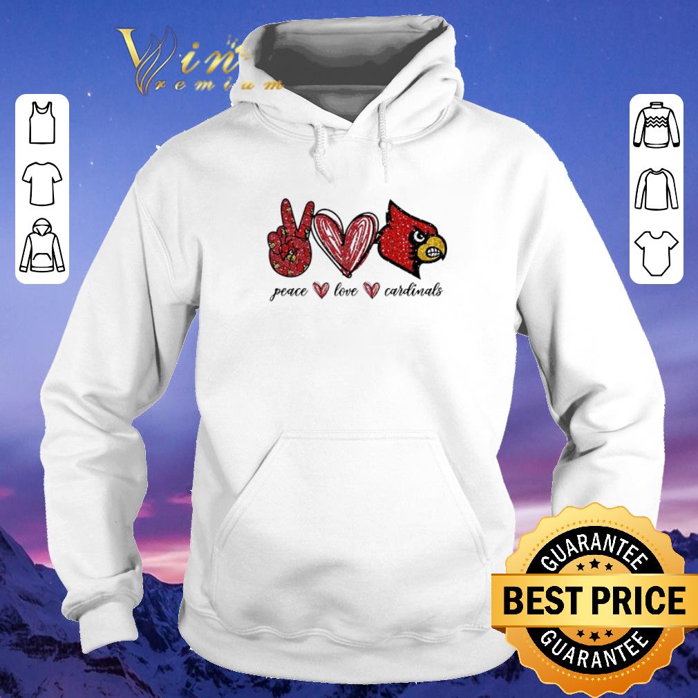 Official Peace Love Louisville Cardinals logo shirt sweater 4 - Official Peace Love Louisville Cardinals logo shirt sweater