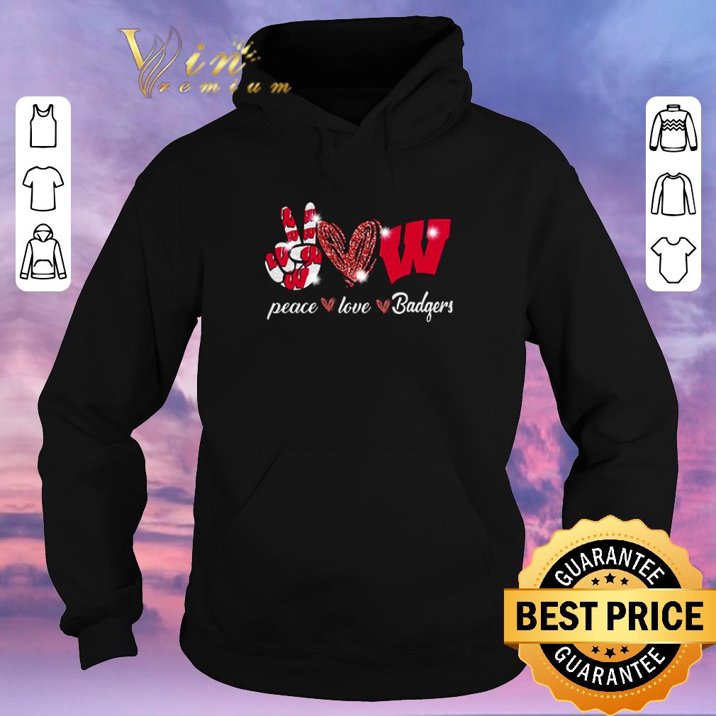 Official Peace love Wisconsin Badgers Logo shirt sweater 4 - Official Peace love Wisconsin Badgers Logo shirt sweater