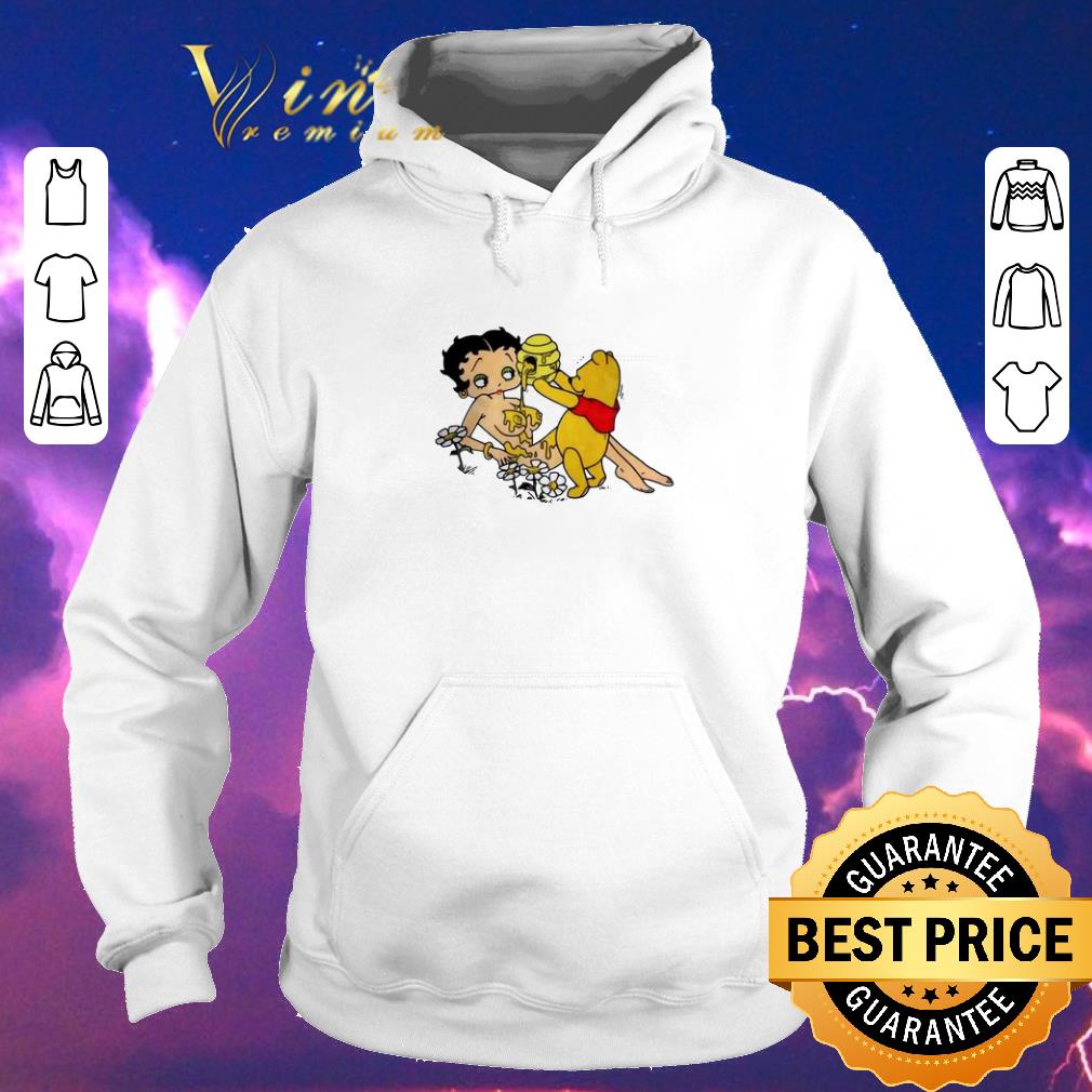 Official Winnie The Pooh Pouring Honey On Betty Boop shirt sweater 4 - Official Winnie The Pooh Pouring Honey On Betty Boop shirt sweater