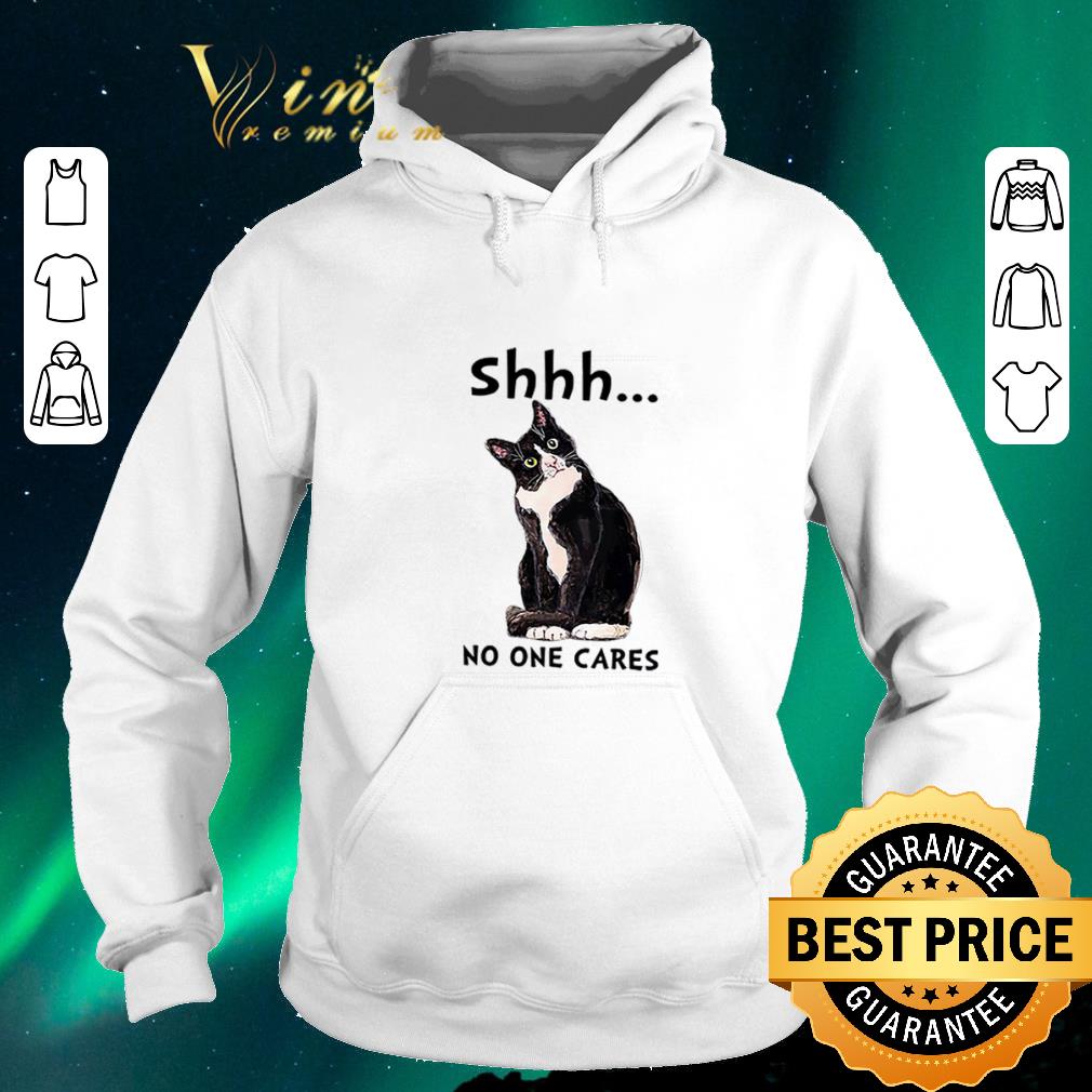 Original Shhs No One Cares black Cat shirt sweater 4 - Original Shhs No One Cares black Cat shirt sweater