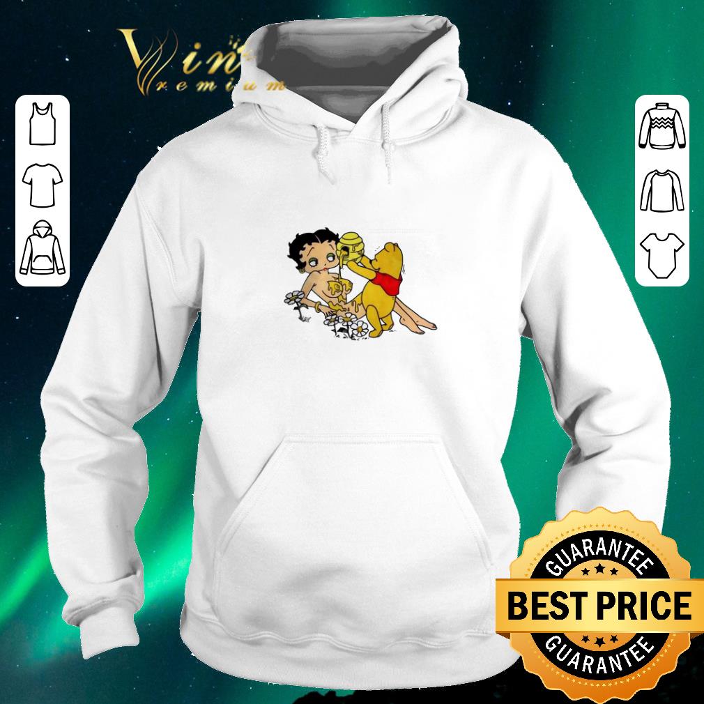 Original Winnie The Pooh Pouring Honey On Betty Boop shirt sweater 4 - Original Winnie The Pooh Pouring Honey On Betty Boop shirt sweater