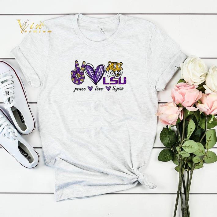 Peace Love LSU Tigers logo shirt sweater 4 - Peace Love LSU Tigers logo shirt sweater