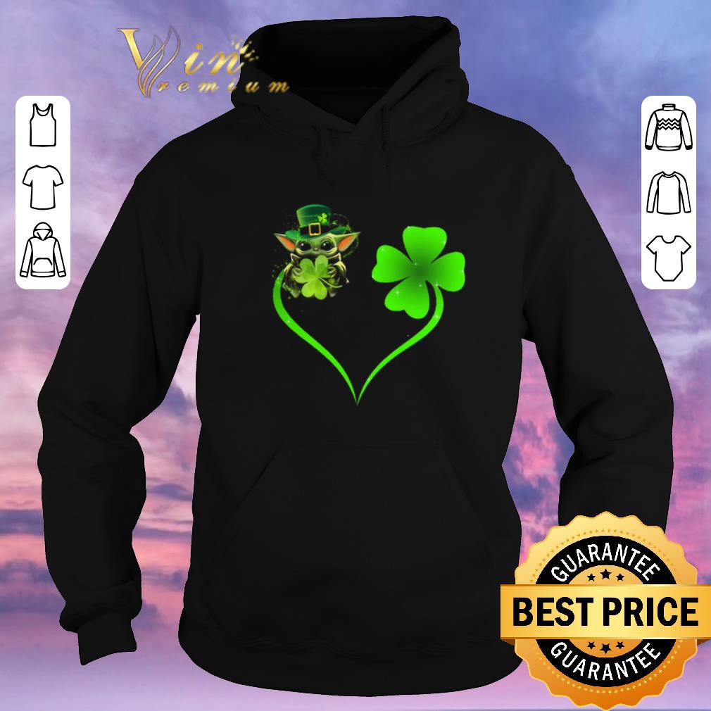 Top Love Baby Yoda shamrock St Patrick s day heart shirt sweater 4 - Top Love Baby Yoda shamrock St. Patrick's day heart shirt sweater