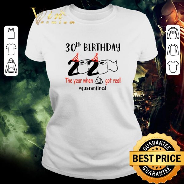 Original 30th Birthday 2020 the year when shit got real quarantined Covid-19 shirt