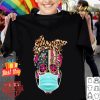 Sugar skull mask American leopard flag shirt