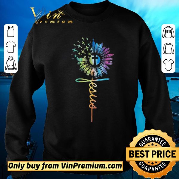 Nice Sunflower Cross Jesus shirt sweater