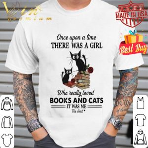 One upon a time there was a girl who really loved books and Black Cats shirt